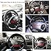 BMLEI Top Genuine Leather Steering Wheel Cover Universal 15 Inch with Anti-Slip Design and Soft Padding,Steering Wheel Stitch on Wrap