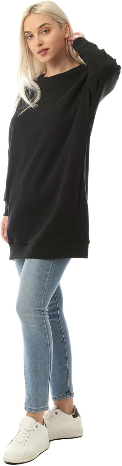 MixMatchy Women's Oversized Sweatshirts V-Neck Long Sleeve Tunic Pullover Fleece Sweater S-3X - Image 3