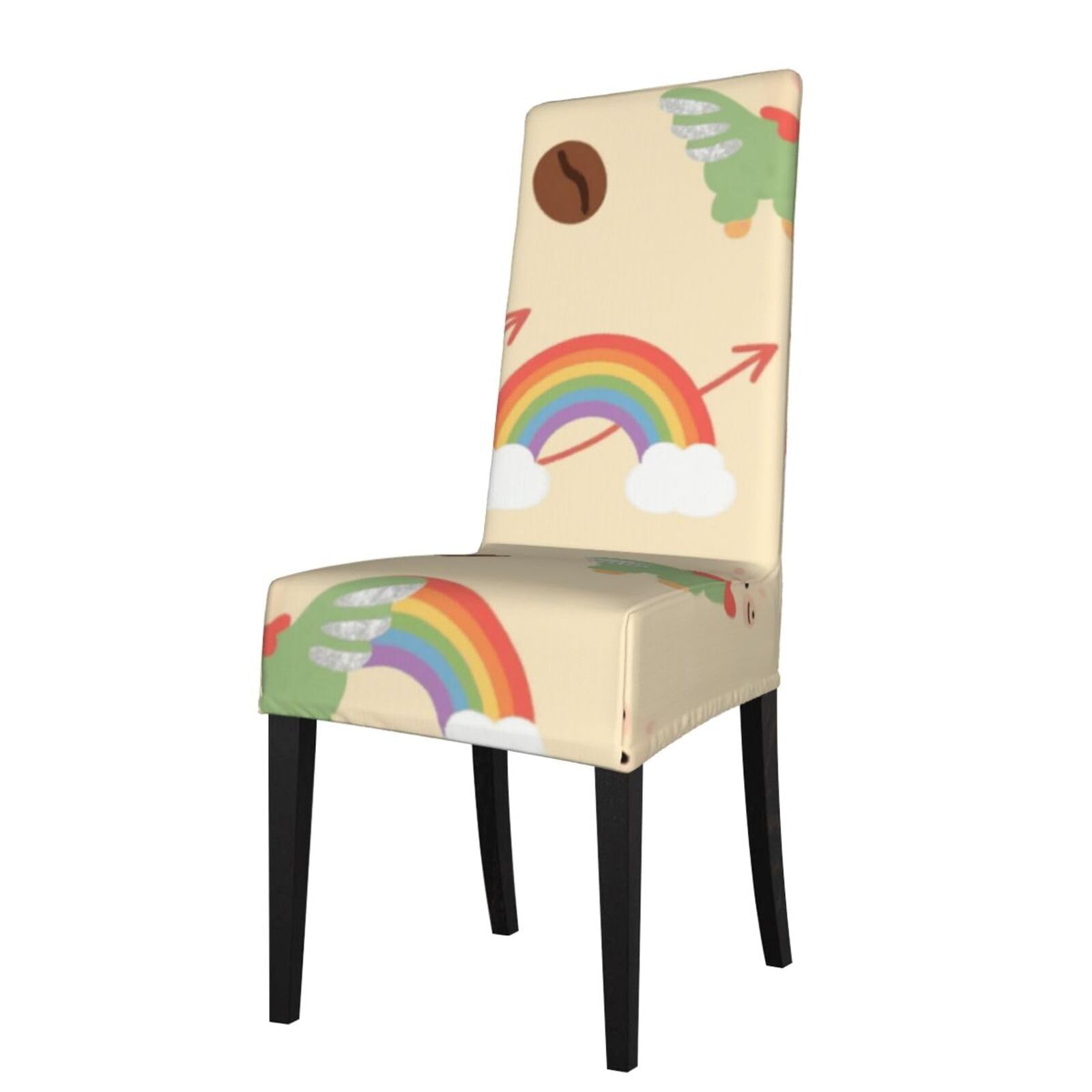 Fodpand Black Cute Unicorn Llama Dining Room Chair Cover Stretch Parsons Chair Slipcovers Removable Washable Chair Protectors Cover High Elastic Seat Protector For Home,Kitchen, Hotel, Banquet