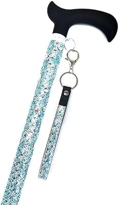 Jacqueline Kent Sugar Cane - Adjustable Cane - Turquoise Silver