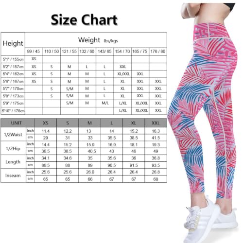 Pantalones de yoga para mujer en color rojo con estampado de hojas tropicales de verano talla XS-XXL 2