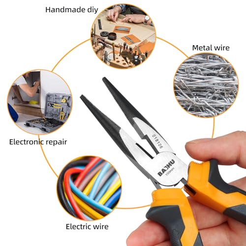 Yinlongdao 6 Inch Needle Nose Pliers, Precision Long Nose Pliers With Wire Cutter, Heavy-Duty Crv Steel thumb #4
