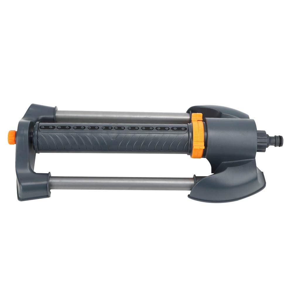 Irrigatore da giardino a 20 fori con base in metallo Irrigatore rotante oscillante per prato Angolo di spruzzo regolabile