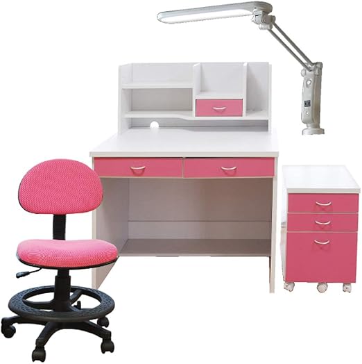 Amazon 学習机 ララ Art シンプルでかわいい 勉強机 学習椅子ラッキー ピンク付 机カラー ピンク L型ledデスクライト付 デスク単体 オンライン通販
