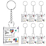 XFFJGVR Presentes de agradecimento da equipe a granel para funcionários de colegas de trabalho, conjunto de presente de Natal de agradecimento, chaveiros de peça de quebra-cabeça de acrílico