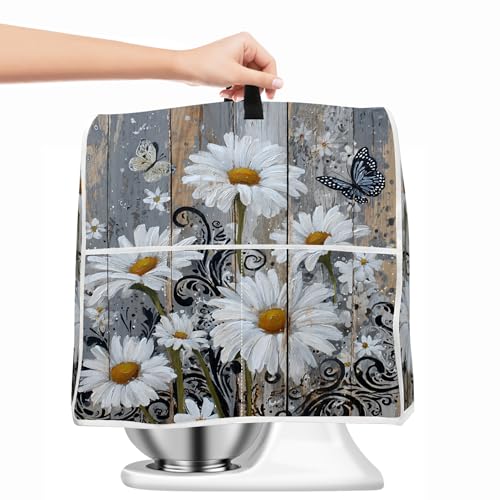 Image of 4.5 qt and All 5 qt Kitchen stand mixer Dust Cover, Kitchen Appliance Protective Covers with Top Handle and Pocket, Daisy