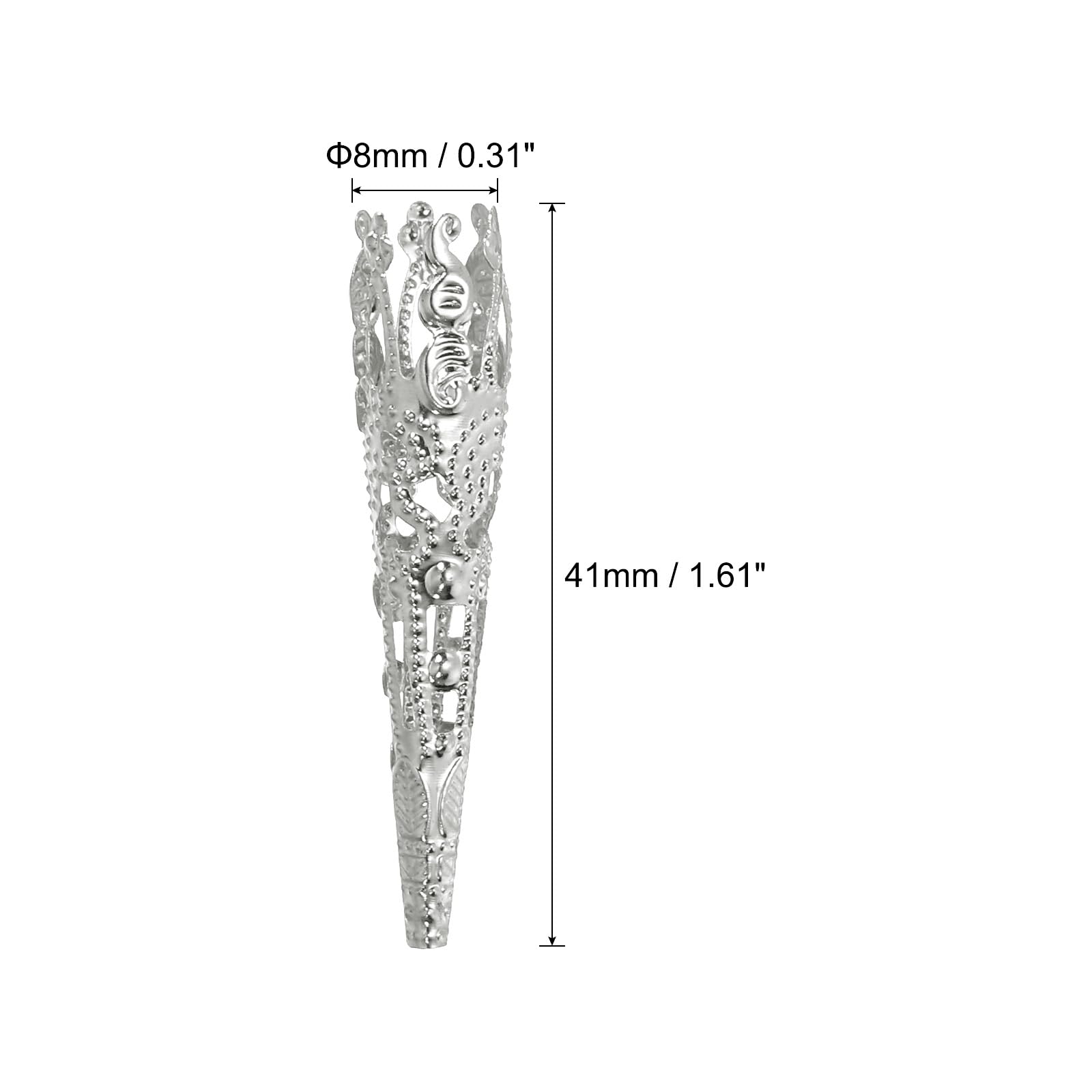 PATIKIL 41mm Corsage Decorative Holder, 10 Pcs Brooch Pin Vase Pocket Boutonnieres Holder for Wedding Party DIY Crafts Platinum - Image 2
