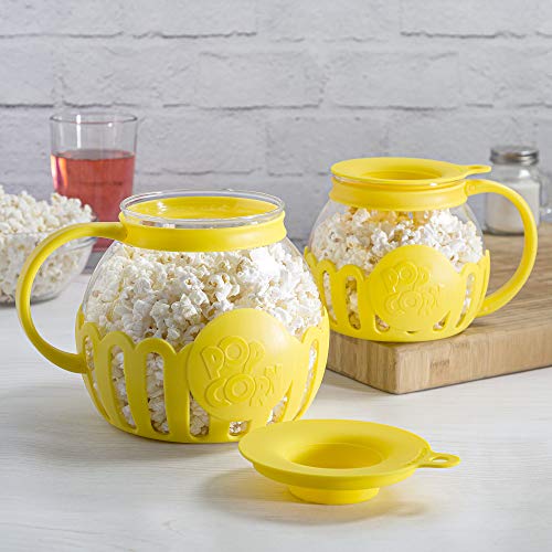 Pipoqueira para micro-ondas Ecolution Micro-Pop, 1,4 L, vidro/plástico, amarelo