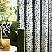 Orla Kiely Navy Blue Cream Stripe Eyelet Drapes 168cm x 137cm