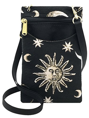 Danny K Women s Tapestry Crossbody Cell Phone or Passport Purse, Handmade in USA (CELESTIAL)
