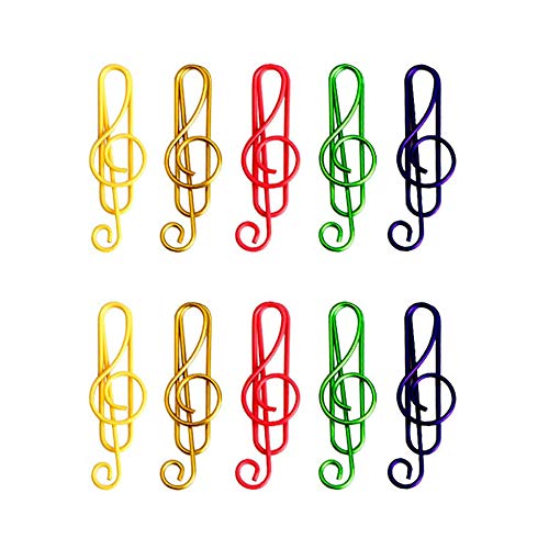 CellCase 50 Pieces Music Paper Clips Musical Notes Clips Note Style Paper Clips Holders Clamps for Desk Bookmark Office School