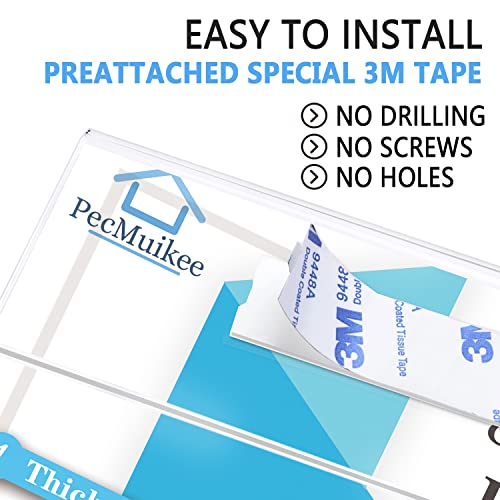 Pecmuikee Acrylic Wall Sign Holder 8.5X11, No Drilling Wall Mount Acrylic Sign Holder And Plastic Paper Display Frame With 3M Tape For Restaurants, Office, Market, Library, Store, 12 Pcs #TOP2