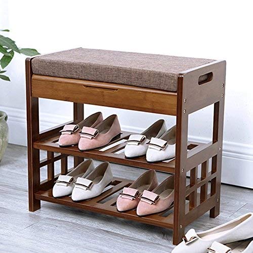 Pasillo Cambio de zapatos Taburete de zapatos Gabinete de zapatos de bambú Marco de zapatos de madera maciza Sofá creativo Taburete Taburete de almacenamiento Bastidor de almacenamiento simple Pasillo
