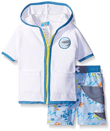 Sol Swim Baby Boys' Shark Terry Cover-Up Set