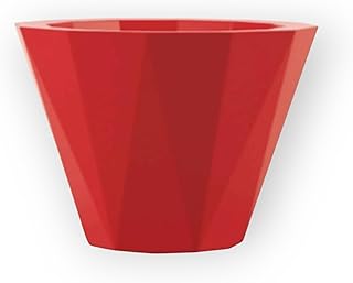 أصيص من الألياف الزجاجية للنباتات الداخلية الطبيعية مثل الصبار والنباتات العصارية مناسب لتزيين المكتب وديكور المنزل لون أحمر بارتفاع 50 سم