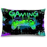 Likjad Gaming Pillow case,Gamer Pillow Cover 12x20,Game Room Decor,Gaming Room Decor,Gaming Pillow Cover,Teen boy Room Decor Game Room Couch,Son boy Room Decorations for Bedroom (Green)