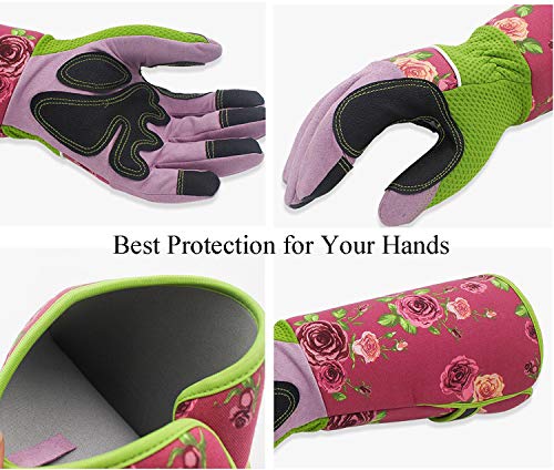 Yesland 1 Pair Long Gardening Gloves, Puncture Resistant Cutting Thorn Proof Glove With Long Forearm Protection, For Women Use In Florist Flower Planting Yard Work #TOP2
