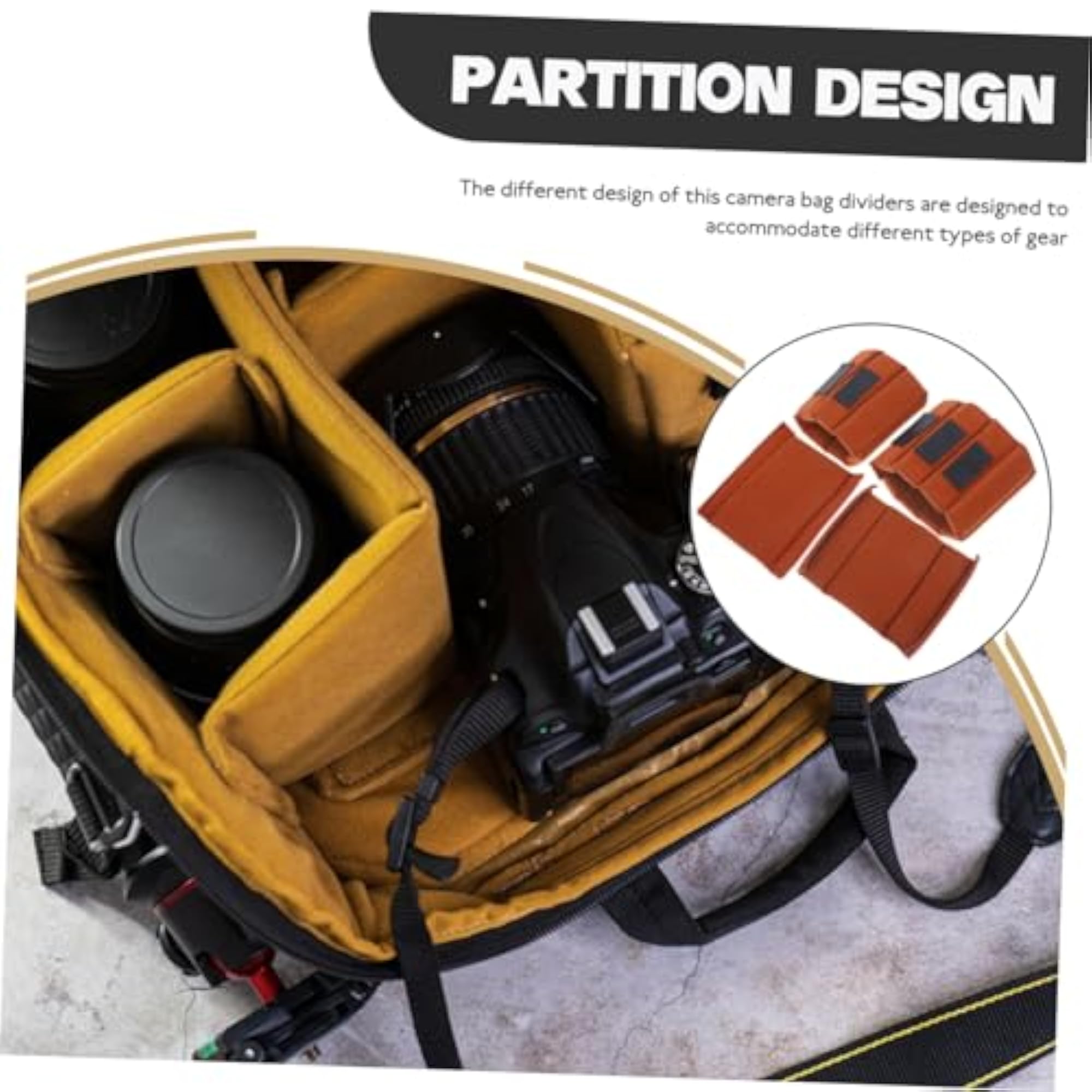 Camera Bag Inserts 4 Pack, Padded Compartment Dividers