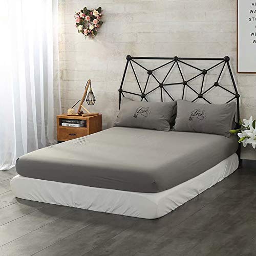 Big Bargain Store superficie in spugna di cotone tasca profonda (doppia, grigio scuro) Coprimaterasso Queen Size 100% impermeabile traspirante Premium Twin 99 * 190+36 99 * 190+36