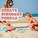 Liberty Imports 3 Pack Large Dinosaur Fossil Sand Molds Beach Toy Set with Rake and Shovel for Kids Summer Outdoors (25 Pcs Playset)