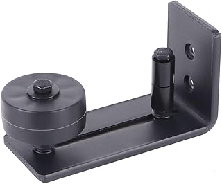 Gamdee Sliding Barn Door Floor Guide, Black Flat Barn Door Guide for Bottom Adjustable Roller, Floor Guide for Sliding Barn Door Supports 8 Setup Options