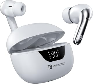 Portronics Harmonics Twins 28 ANC TWS in Ear Earbuds with Smart Touch Control, 50 Hours Playback, Quad Mic ENC, Low Latenc... Price In India