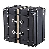 Casa Padrino Luxus Schubladen Schrank im Vintage Koffer Design Dark Grey Canvas - 2 Schubladen - Art Deco Barock Jugendstil Kofferschrank Nachtschrank