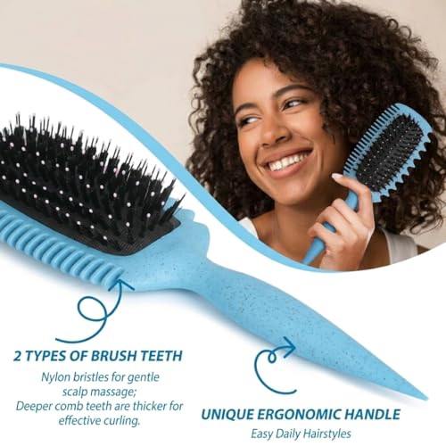 Image of (PACK OF 1) Curl Defining Brush, Curl Hair Brush, Curl Define Styling Brush, for Combing and Shaping Men's and Women's Curls to Reduce Pulling
