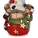 com-four® Reno con Papá Noel de cerámica - Figura Decorativa navideña para...