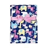 Baby Gear Plush Velboa Ultra Soft Baby Girls Blanket 30 x 40, Safari Girl