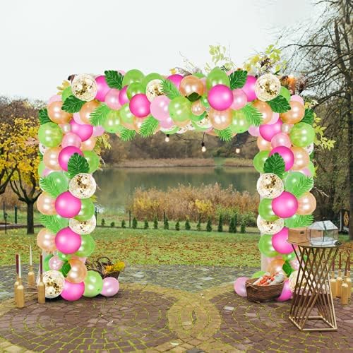 Hawaii Balloon Kit, ZERHOK 70pcs Colourful Latex Balloons with Tropical Palm Leaves for Luau Tiki Summer Beach Pool Hawaiian Theme Aloha Party Decoration