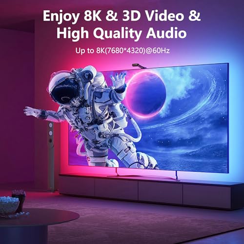 CERRXIAN 8K Micro HDMI to HDMI Cable, Ultra HD High Speed HDMI to Micro HDMI Coiled Cable 2.1 Support 8K 4K 3D and Dynamic HDR Up to 48Gbps, Compatible with Laptop Camera Monitor ect 3FT/0.9M
