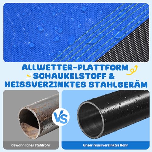 Trekassy 320KG Nestschaukel Set 152cm XXL Mit 2 Stücke 3 Meter Schaukel Gurten belastbaren 700KG, wasserdichte Baumschaukel Für Mehr Kinder Outdoor Garten