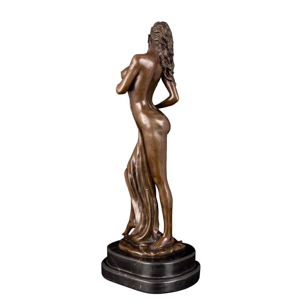 Amazon.co.jp: 彫刻若い女性の像ブロンズ彫刻の置物の装飾 : ホーム
