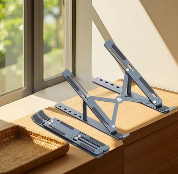 1pcs Foldable Laptop Stand,Laptop Holder Riser,Computer Tablet Stand,Computer Riser for Desk,Compatible with 10-15.6 Inch Laptops,iPad(Black)