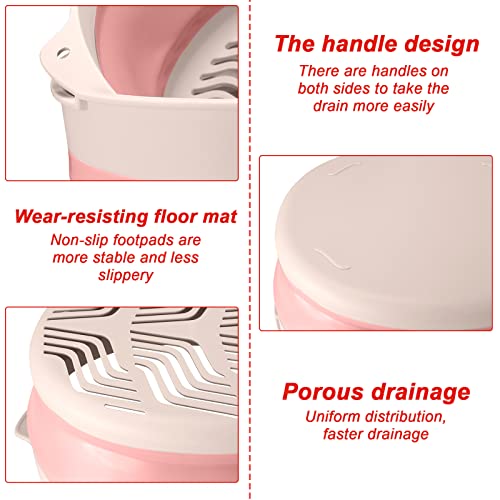 2 Pcs Collapsible Strainer And Collapsible Dish Basin, Food-Grade Silicone Strainer For Kitchen Filter Draining Pasta Vegetables Fruits, Portable Sink Tube Kitchen Storage Basket(10 Inches, Pink) #TOP2