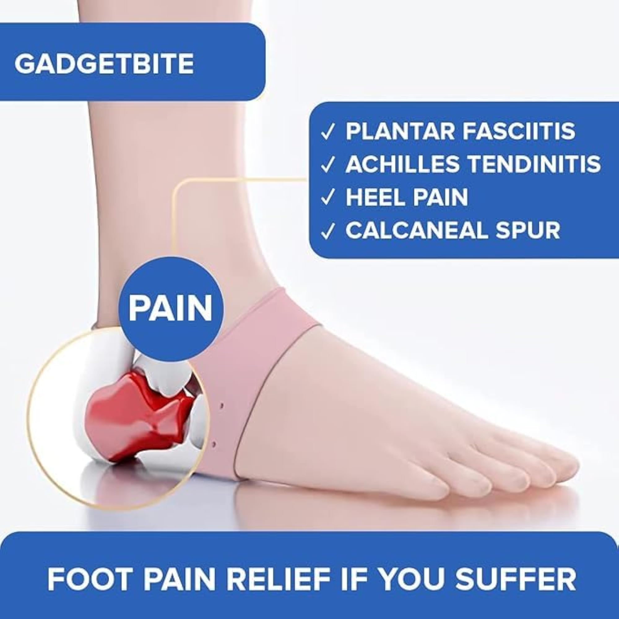 Silicone Heel Protectors for Cracked Heels and Pain Relief