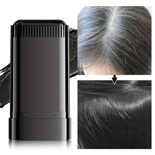 KHAMKARI 2 in 1 Hair Color Stick Hair Dye Stick Comb, Waterproof and Sweat-Proof Hairs Dyes Comb, Touch-Up Hair Dye Applicator, Best Hair Care, Black Hairs Women & Men (Black, 20 gm) 3