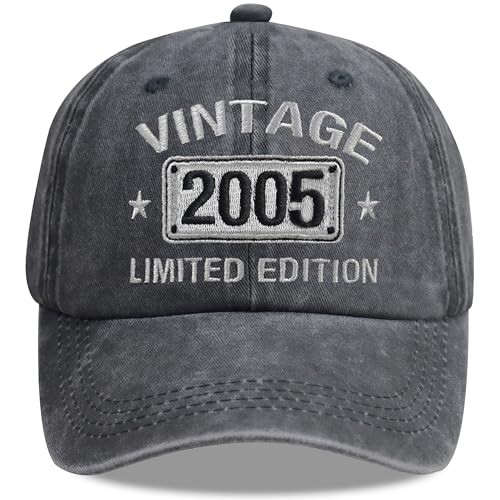 Vintage 2005 Limited Edition Hat, 20th Birthday Decorations for Men Women, 20 Year Old Baseball Cap Retirement Gifts for Mom Dad Friends