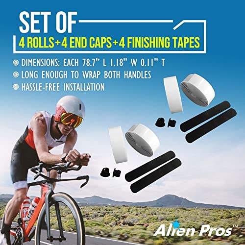 image for ALIEN PROS Bike Handlebar Tape EVA (Set of 4) White - Enhance Your Bik