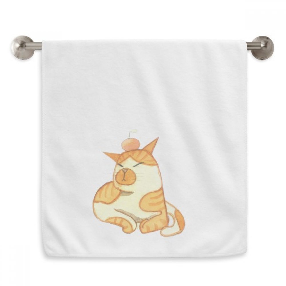Serviette chat orange aquarelle pour décorer votre salle de bain et égayer la routine du matin