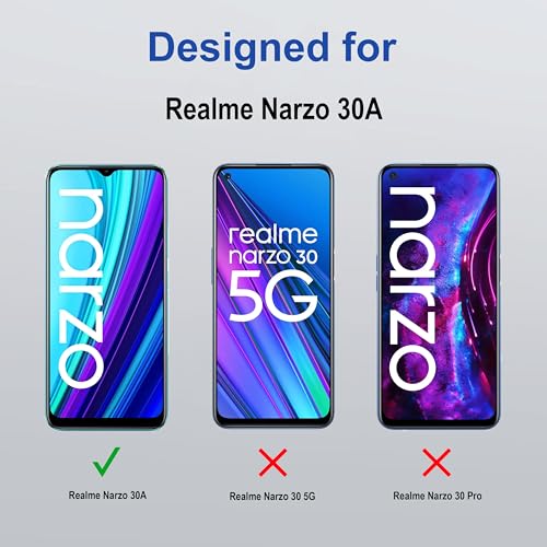 Image of ZAP CASE HD Plus Tempered Glass Screen Protector Compatible For Realme Narzo 30A (Black) Edge To Edge Coverage With Easy Installation Kit