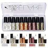 Hocossy Glitter Liquid Eyeliner Eye Shadow Kit, 2-in-1-langlebiges, wasserfestes, funkelndes Lidschatten-Lidschatten-Lidschatten-Lidschatten-Make-up