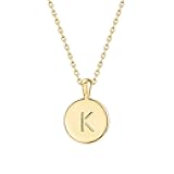 14K Gold Plated Initial Letter Pendant Necklace for Women | Gold Alphabetical Initial Necklace
