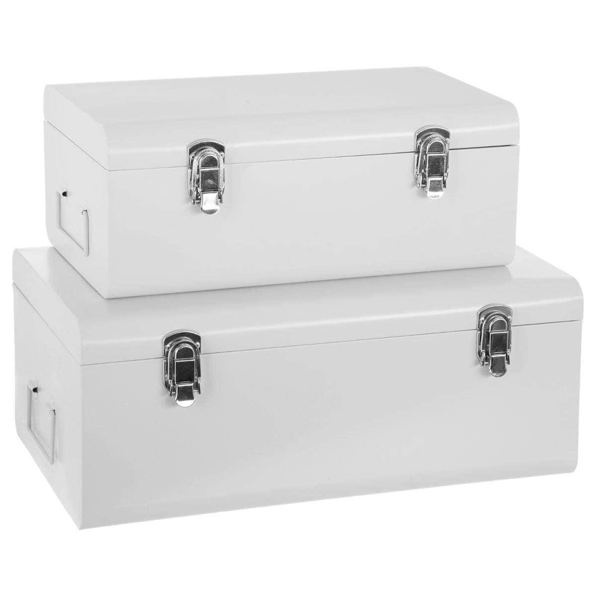 ATMOSPHERA CREATEUR D'INTERIEUR 2 Malles rectangulaires Cantine - Blanc