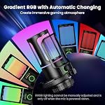 SINWE Gaming Microphone with Noise Cancelation & Gain Control- USB PC Mic for Streaming, Gaming, Podcasts, PC, PS4 -Includes Pop Filter, Shock Mount, Quick Mute & RGB Lighting