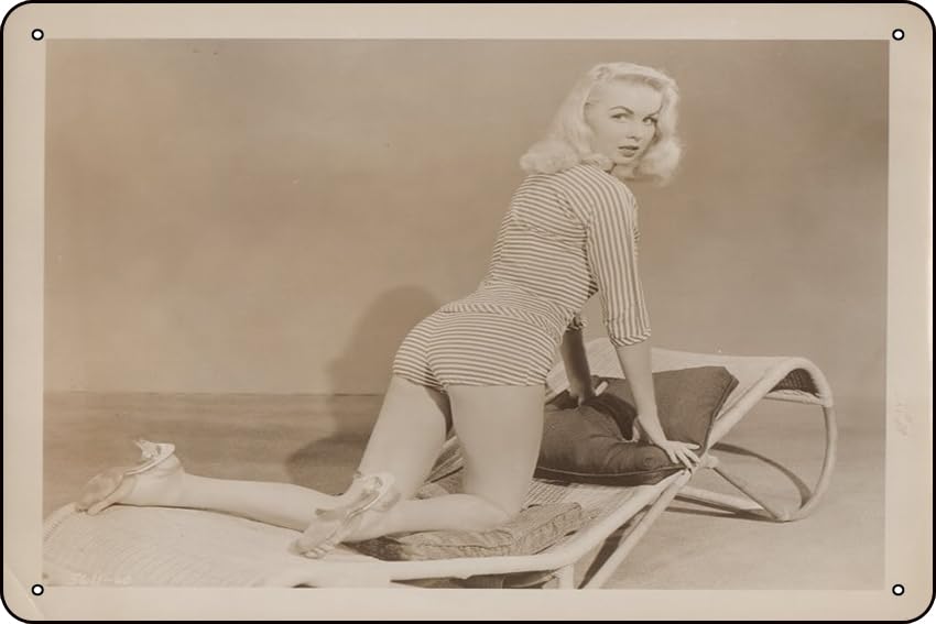 Joi Lansing 1950's US Still Retro Metal Tin Sign Home Bar Patio Cave Wall Vintage Decor Novelty Sign 8x12 Inches