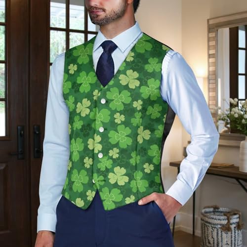 Men's Casual Business Vests Lightweight Waistcoat Slim Fit Suit Vest V-neck Button Down Holiday Vest3