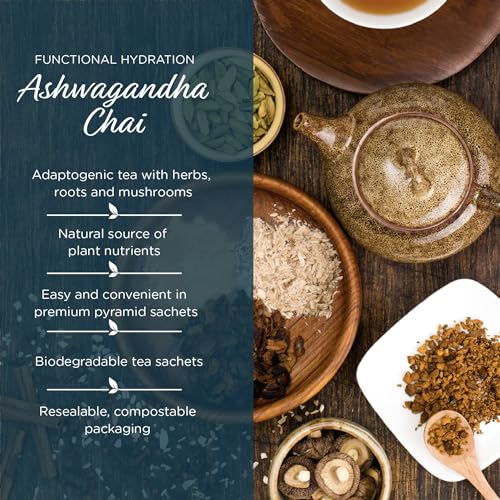 The Tea Spot Organic Ashwagandha herbal tea with Adaptogen for immune support & stress management | Blend of dandelion, chaga & Ashwagandha | No additives - 15 Tea Bags - Image 4
