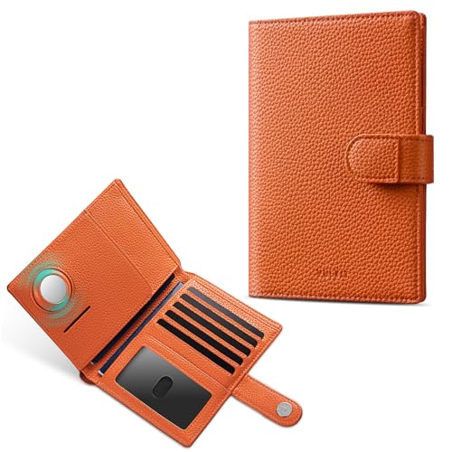 VULKIT���U�[�p�X�|�[�g�E�H���b�g �p�X�|�[�g2���p �X���� �_�u���p�X�|�[�g�z���_�[ RFID�u���b�N �p�X�|�[�g �g���x���E�H���b�g ID�E�B���h�E�t�� �����p, �I�����W��Airtag�X���b�g�B, 6.1 x 4.7 x 0.78 inches,